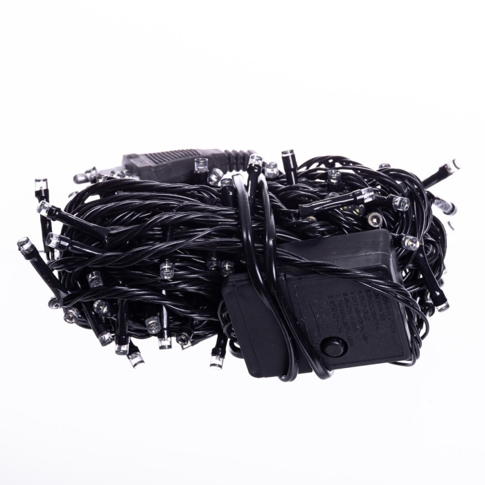 Новорічна гірлянда кімнатна нитка 10 м 120 LED чорний провід Білий W120LED10MBW (79377)