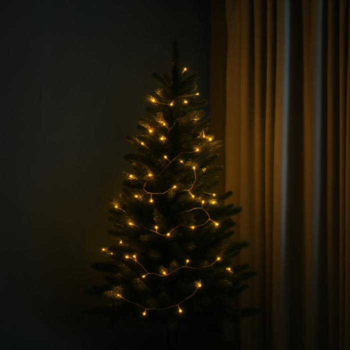 Новорічна гірлянда кімнатна нитка 10 м 120 LED чорний провід Жовтий W120LED10MBY (45300)