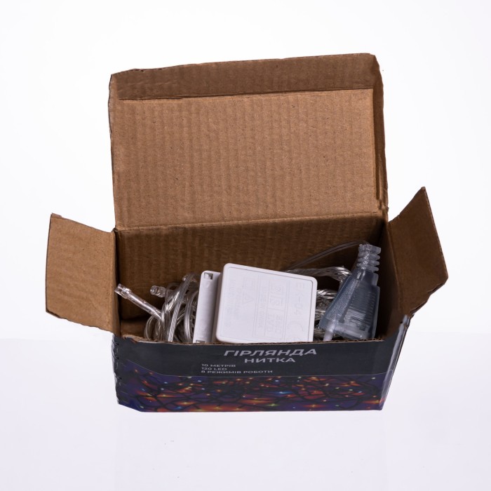 Новорічна гірлянда кімнатна нитка 10 м 120 LED чорний провід Жовтий W120LED10MBY (45300)