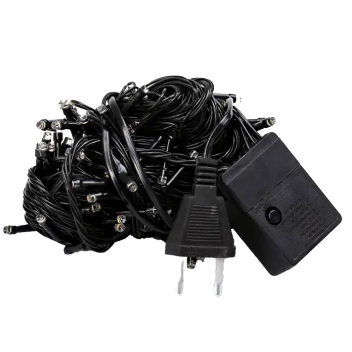 Новорічна гірлянда кімнатна нитка 14 м 160 LED чорний провід Жовтий W160LED16MBY (48932)