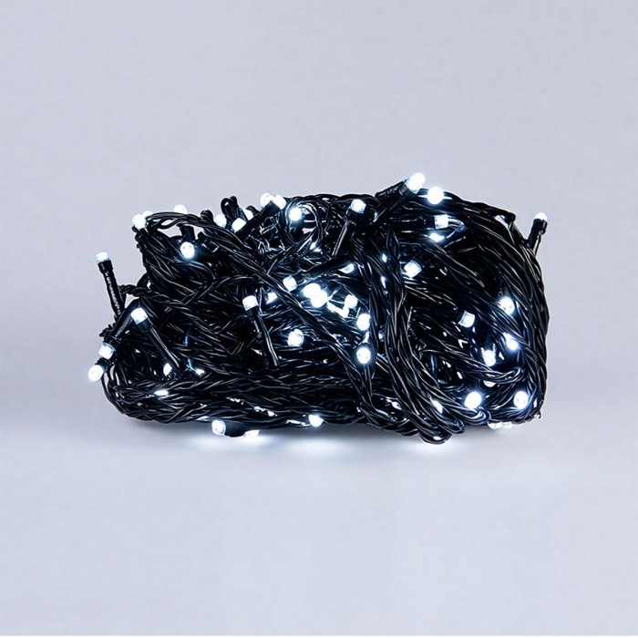 Новорічна гірлянда кімнатна нитка 22 м 220 LED чорний провід Білий W220LED22MBW (53468)