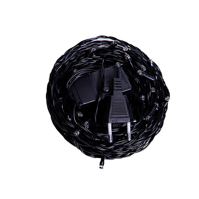 Новорічна гірлянда кімнатна нитка 22 м 220 LED чорний провід Жовтий W220LED22MBY (37157)