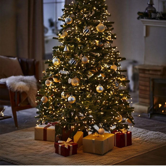 Новорічна гірлянда кімнатна нитка 22 м 220 LED чорний провід Жовтий W220LED22MBY (37157)