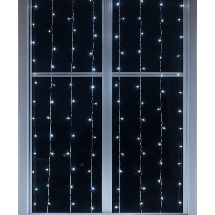 Новорічна гірлянда штора 1,5х1,5 м 64 LED білий провід Білий ZWM1564LEDW (10209)