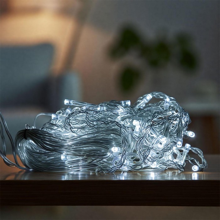 Новорічна гірлянда штора 1,5х1,5 м 64 LED білий провід Білий ZWM1564LEDW (10209)