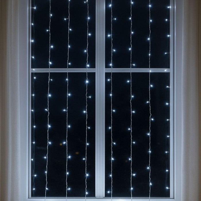 Новорічна гірлянда штора 2х2 м 80 LED кімнатна білий провід Білий ZWM2280LEDW (79044)