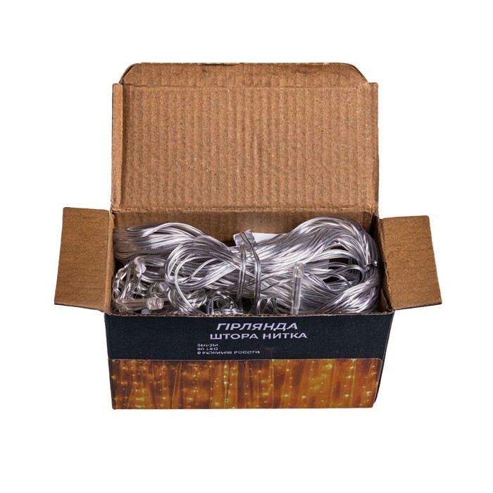 Новорічна гірлянда штора 2х2 м 80 LED кімнатна білий провід Білий ZWM2280LEDW (79044)