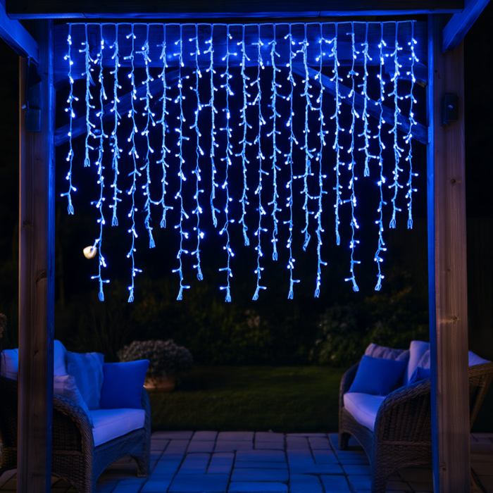 Вулична гірлянда Бахрома 36 м 600 LED білий провід Синій 36MWBL (83216)