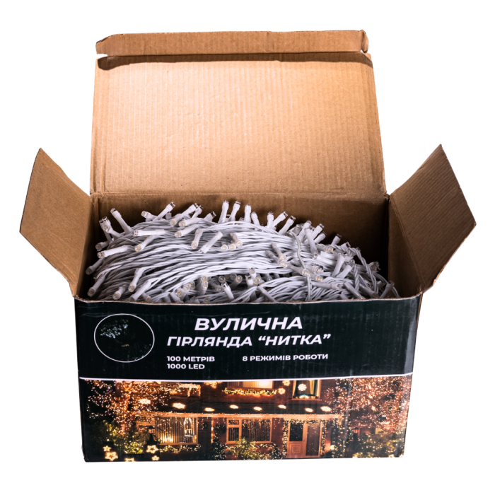 Гірлянда Різдвяна фея вулична 100 м 1000 LED білий провід Білий CF1000L100MWW (23772)