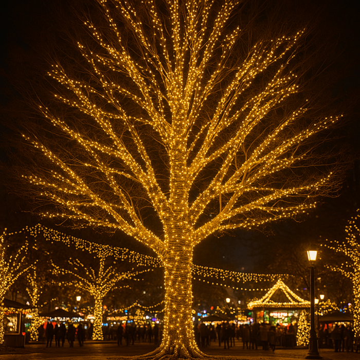 Гірлянда Різдвяна фея вулична 100 м 1000 LED білий провід Жовтий CF1000L100MWY (62141)