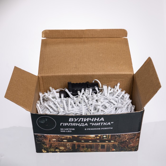 Гірлянда Різдвяна фея вулична 50 м 500 LED білий провід Білий CF500L50MWW (38857)