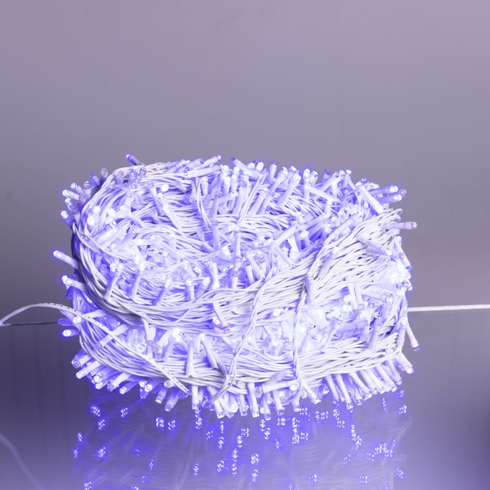 Гірлянда Різдвяна фея вулична 100 м 1000 LED білий провід Синій CF1000L100MWBL (63971)