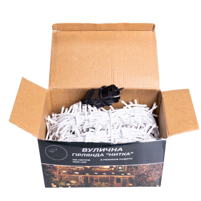 Гірлянда Різдвяна фея вулична 100 м 1000 LED білий провід Мультиколір CF1000L100MWML (12678)