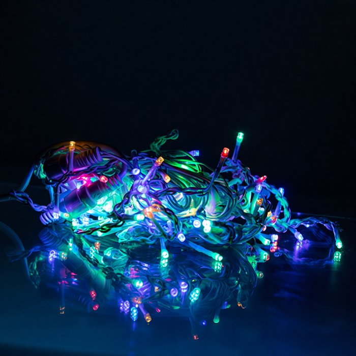 Новорічна гірлянда вулична Бахрома 6 м 105 LED білий провід Мультиколор 6MWMLNEW (68770)