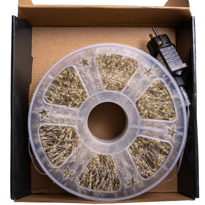 Новорічна гірлянда Хвойна лапа 100 м 3000 LED білий провід Жовте сяйво D3000L100MWY (44309)