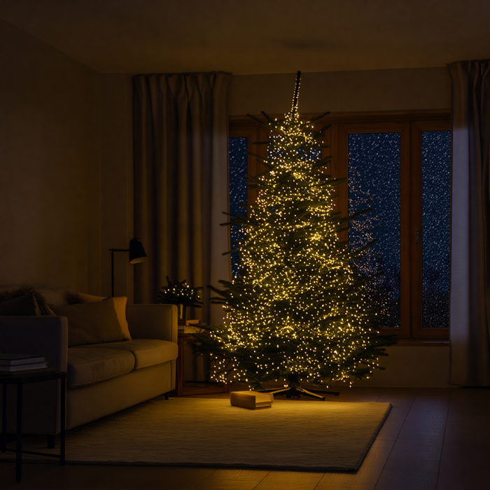 Новорічна гірлянда Хвойна лапа 100 м 3000 LED білий провід Жовте сяйво D3000L100MWY (44309)