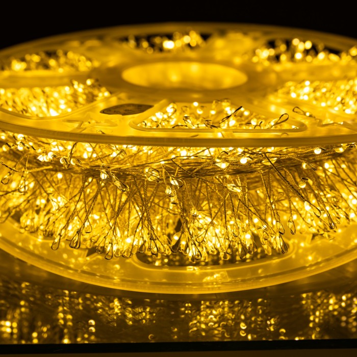 Новорічна гірлянда Хвойна лапа 100 м 3000 LED білий провід Жовте сяйво D3000L100MWY (44309)