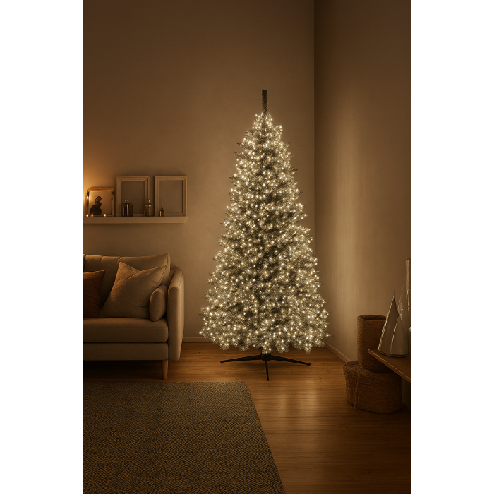 Новорічна гірлянда Хвойна лапа 100 м 3000 LED білий провід Біле сяйво D3000L100MWW (66760)