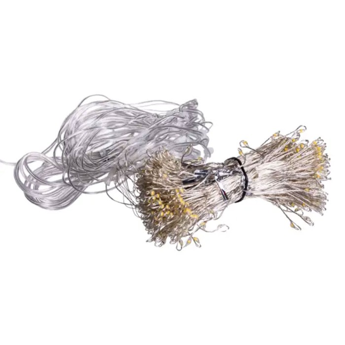 Новорічна гірлянда кімнатна штора роса Хвойна лапа 3х3 м 600 LED Біле світло D600LED3MW (25210)