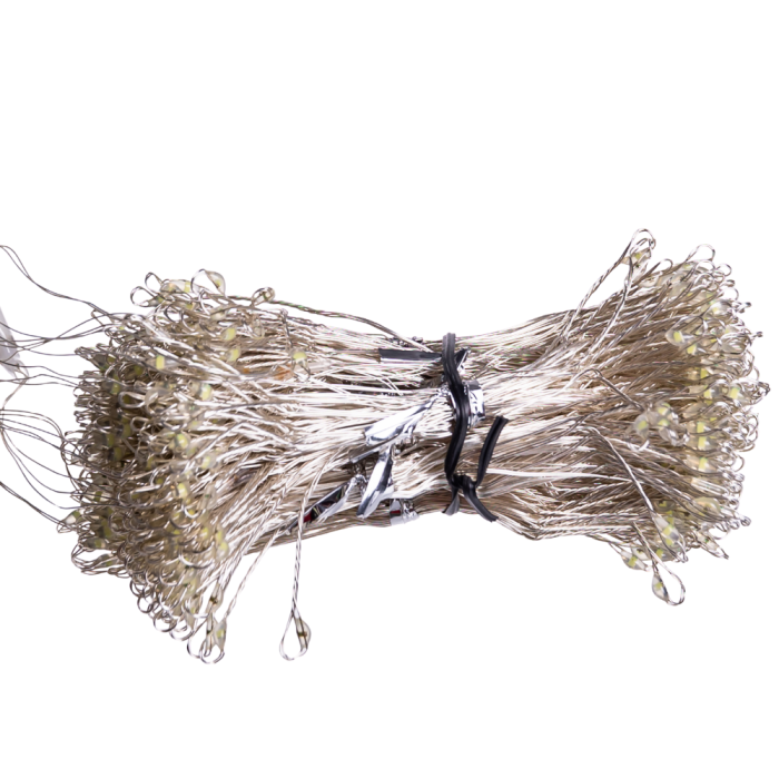 Новорічна гірлянда кімнатна штора роса Хвойна лапа 3х3 м 600 LED Біле світло D600LED3MW (25210)