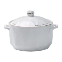 Супниця керамічна з кришкою та ручками 1,4 л Біла (56582)