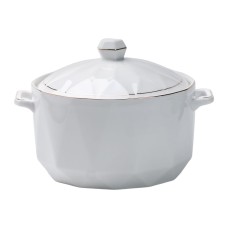 Супниця керамічна з кришкою та ручками 1,4 л Біла (56582)