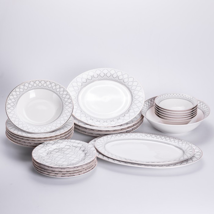 Столовий сервіз з порцеляни Emir на 6 осіб 27 предметів HP-HK-1 (32604)