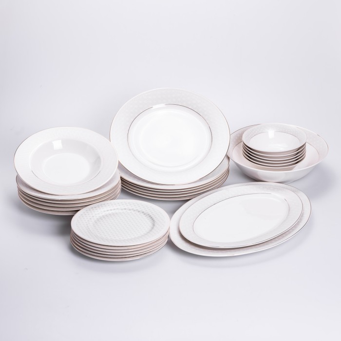 Столовий сервіз з порцеляни Claire на 6 осіб 27 предметів HP-HK-2 (68712)