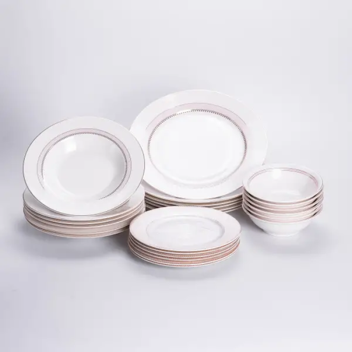 Столовий сервіз з порцеляни Lora на 6 осіб 24 предмети HP-HK-4 (58841)