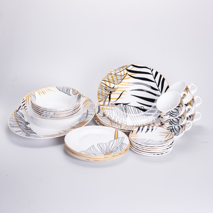 Столовий сервіз з порцеляни Palm на 6 осіб 32 предмети HP-HK-7 (25316)