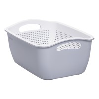 Кошик-друшлак 2 в 1 для миття овочів, фруктів і зелені 32×23×13 (см) Білий HP-45-5W (32643)