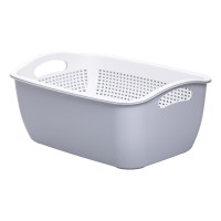 Кошик-друшлак 2 в 1 для миття овочів, фруктів і зелені 32×23×13 (см) Сірий HP-45-5G (48209)