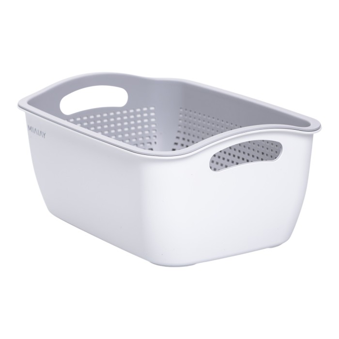 Кошик-друшлак 2 в 1 для миття овочів, фруктів і зелені 29,5×21×11 (см) Білий HP-45-6W (29870)