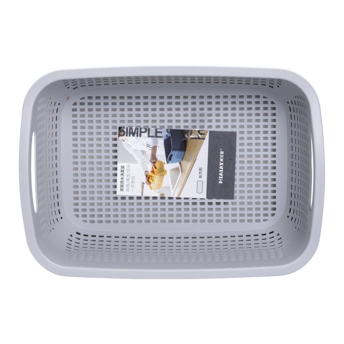 Кошик-друшлак 2 в 1 для миття овочів, фруктів і зелені 29,5×21×11 (см) Білий HP-45-6W (29870)