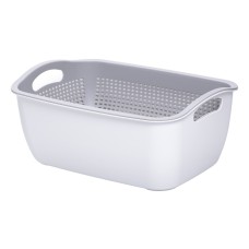 Кошик-друшлак 2 в 1 для миття овочів, фруктів і зелені 29,5×21×11 (см) Сірий HP-45-6G (41044)