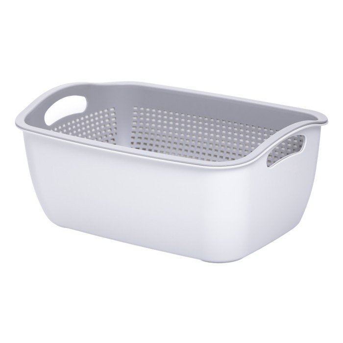 Кошик-друшлак 2 в 1 для миття овочів, фруктів і зелені 29,5×21×11 (см) Сірий HP-45-6G (41044)