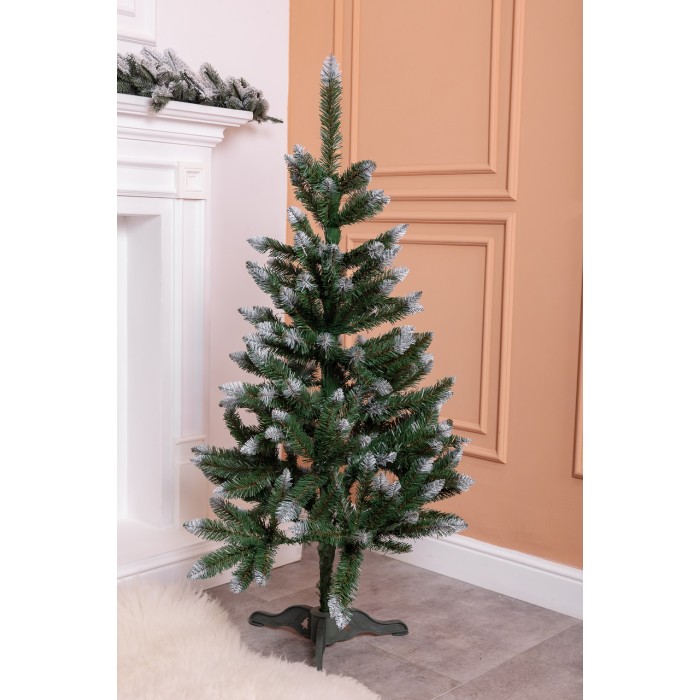 Ялинка штучна сосна 130 см зелена з білими кінчиками (45710)