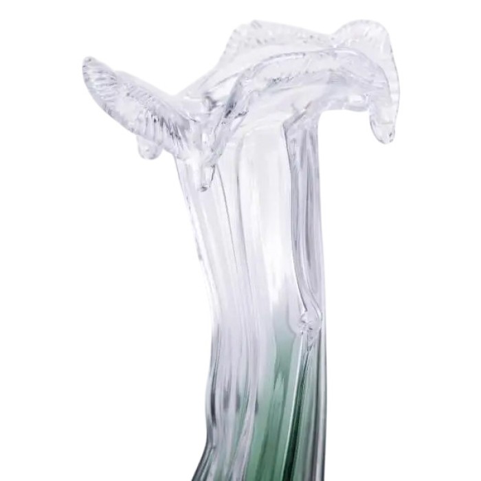 Декоративна скляна ваза для квітів 29 см фігурна Зелена HP-9-1 (28100)