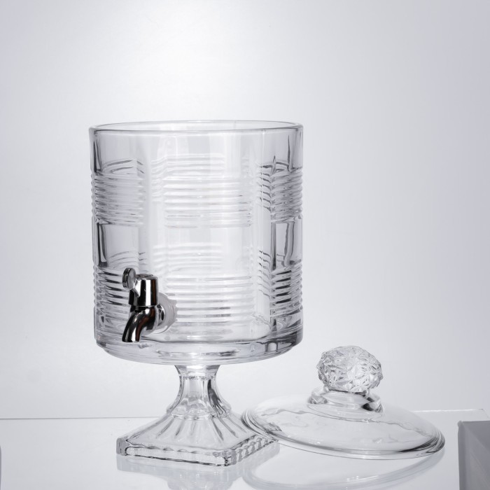 Лимонадниця з краном на підставці скляна 4,5 л прозора HP-19-2 (32958)