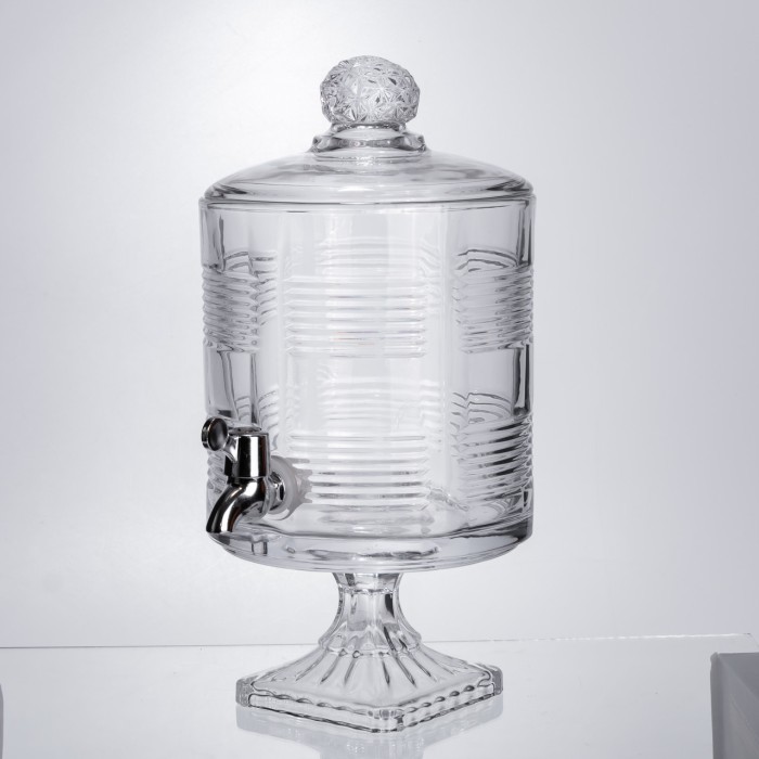 Лимонадниця з краном на підставці скляна 4,5 л прозора HP-19-2 (32958)