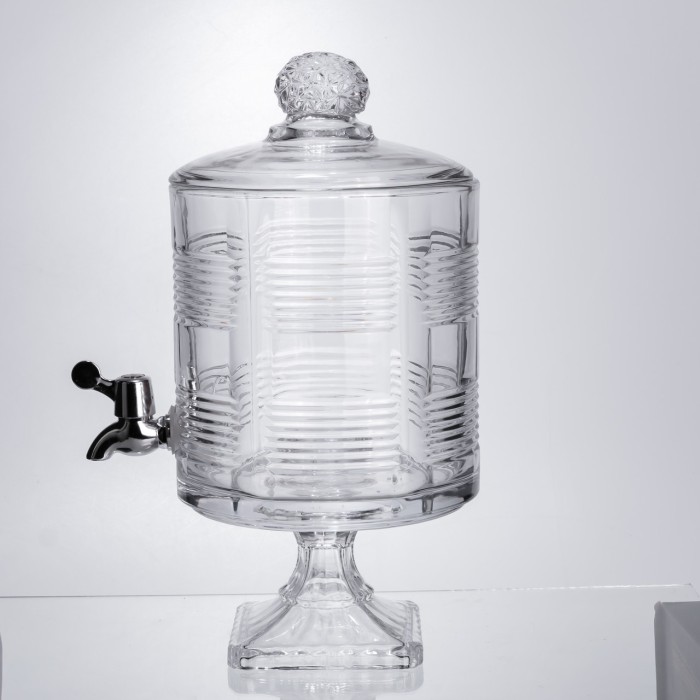 Лимонадниця з краном на підставці скляна 4,5 л прозора HP-19-2 (32958)