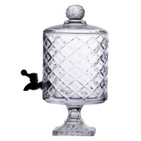 Лимонадниця зі скляним краном 39 см 4,5 л прозора на підставці HP-19-3 (83334)