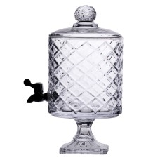 Лимонадниця зі скляним краном 39 см 4,5 л прозора на підставці HP-19-3 (83334)