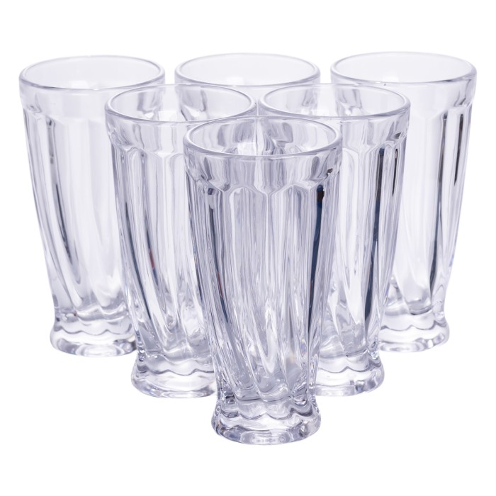 Набір глечик 1 л зі склянками 6 (шт) по 300 мл для напоїв Прозорий HP-19-24 (86752)