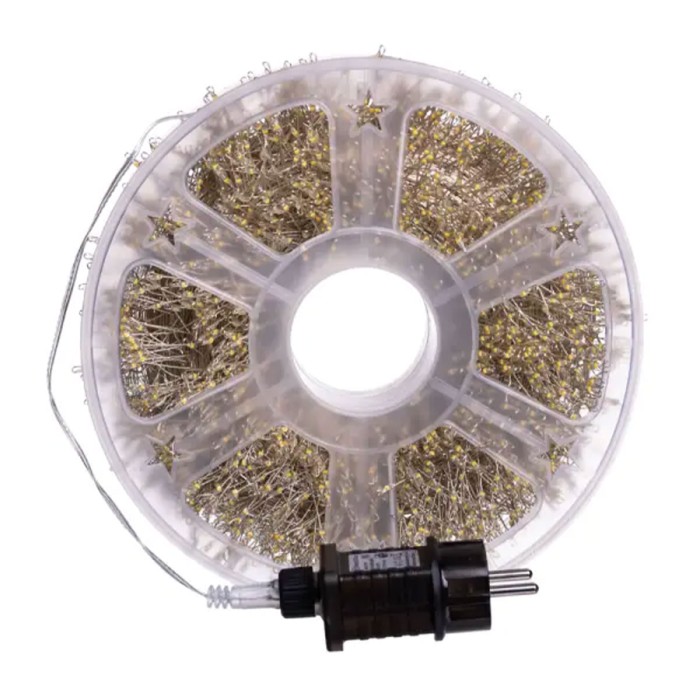 Новорічна гірлянда кімнатна роса Хвойна лапа 50 м 1500 LED білий провід Синє сяйво D1500L50MWBL (68615)