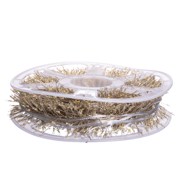 Новорічна гірлянда кімнатна роса Хвойна лапа 50 м 1500 LED білий провід Синє сяйво D1500L50MWBL (68615)