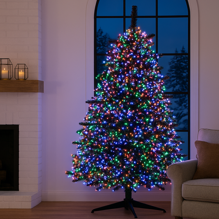 Новорічна гірлянда кімнатна роса Хвойна лапа 50 м 1500 LED білий провід Мультиколор D1500L50MWML (44414)