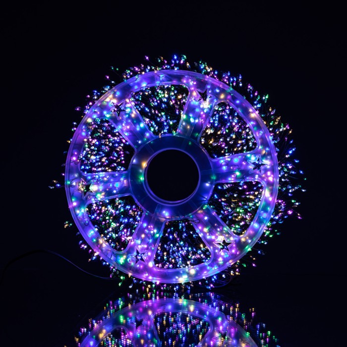 Новорічна гірлянда кімнатна роса 100 м 3000 LED Хвойна лапа зелений провід Мультиколір D3000L100MGML (12761)