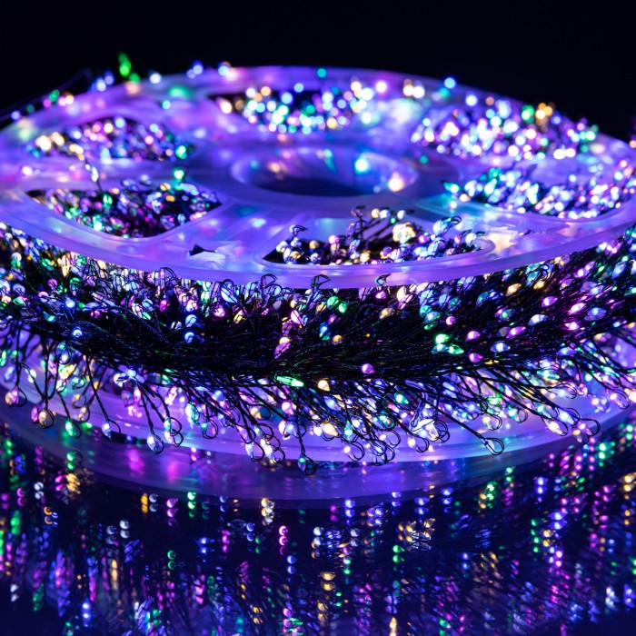 Новорічна гірлянда кімнатна роса 100 м 3000 LED Хвойна лапа зелений провід Мультиколір D3000L100MGML (12761)