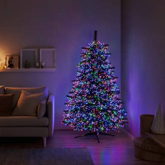 Новорічна гірлянда кімнатна роса 100 м 3000 LED Хвойна лапа зелений провід Мультиколір D3000L100MGML (12761)